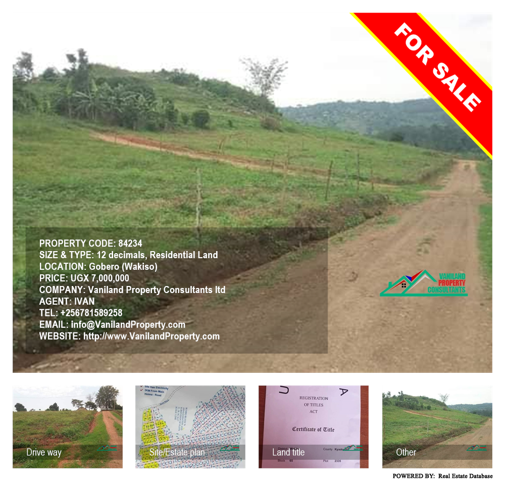 Residential Land  for sale in Gobelo Wakiso Uganda, code: 84234