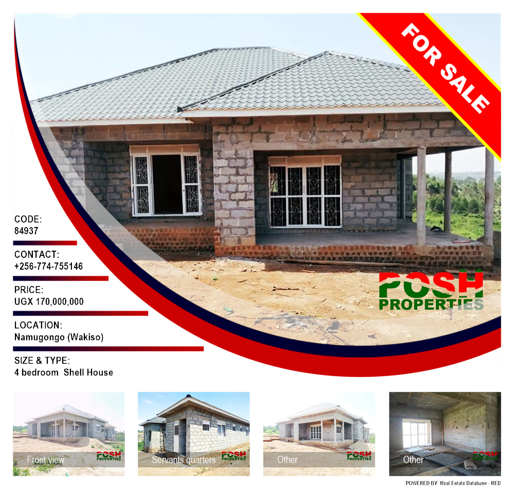 4 bedroom Shell House  for sale in Namugongo Wakiso Uganda, code: 84937