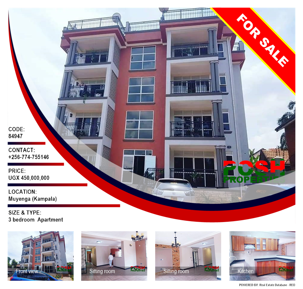 3 bedroom Apartment  for sale in Muyenga Kampala Uganda, code: 84947