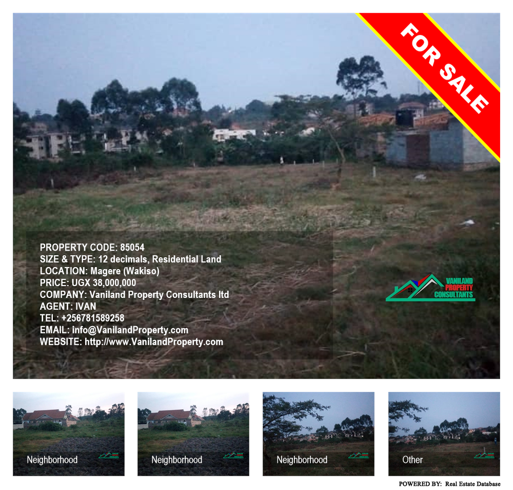 Residential Land  for sale in Magere Wakiso Uganda, code: 85054