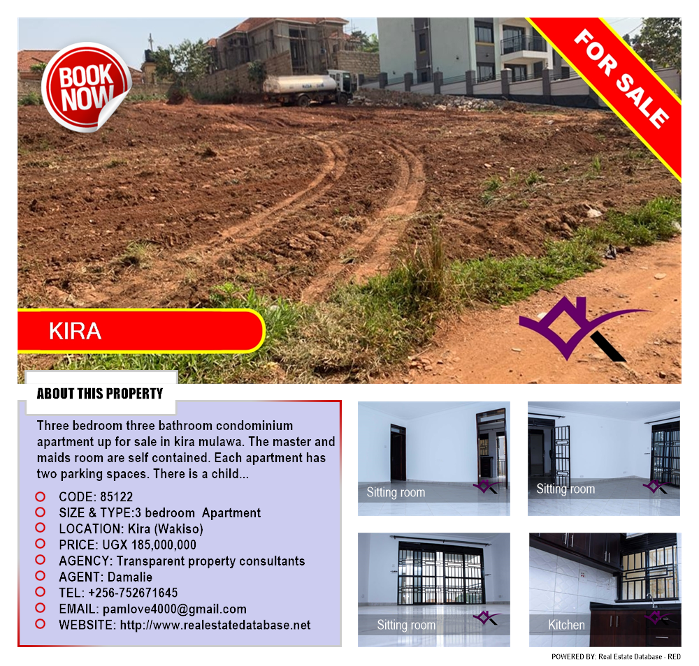 3 bedroom Apartment  for sale in Kira Wakiso Uganda, code: 85122