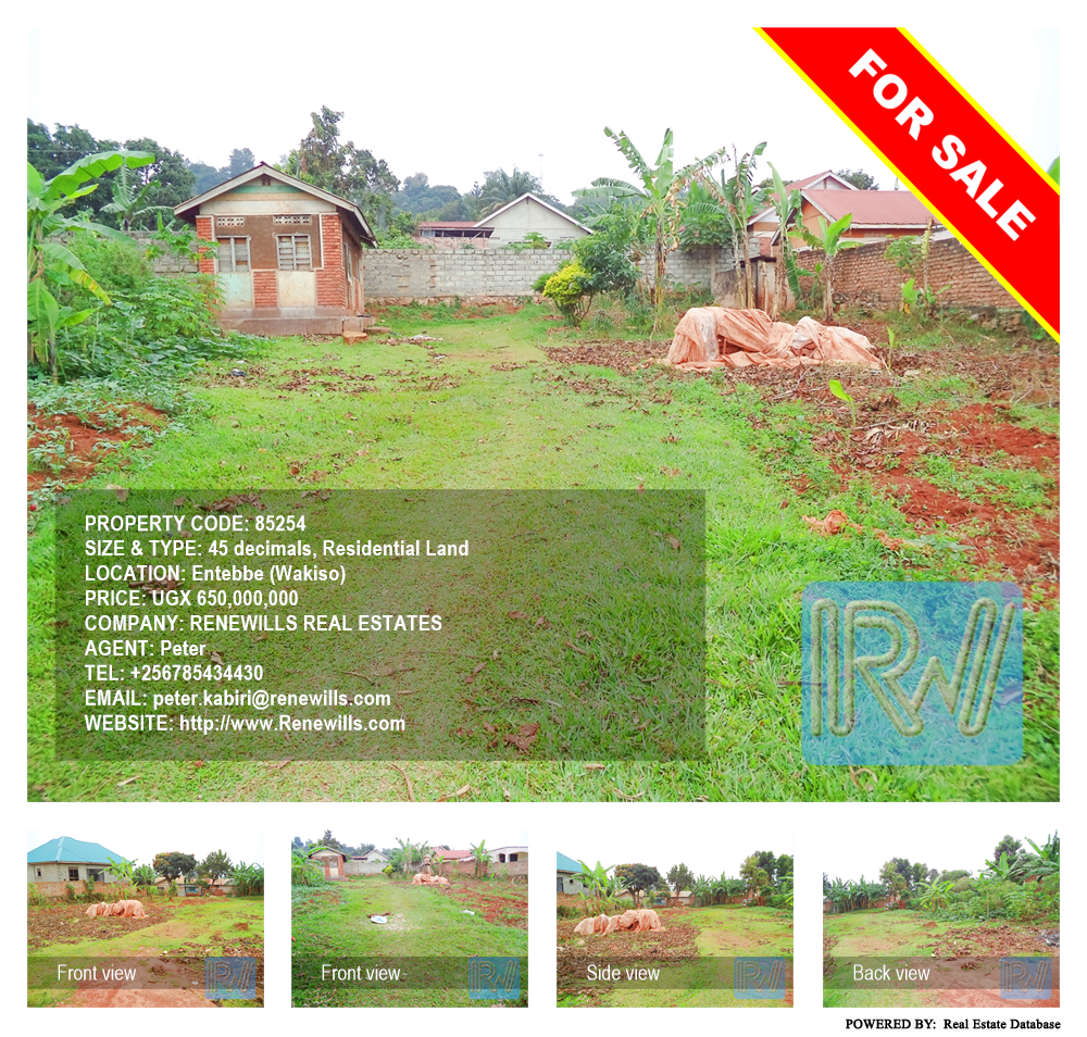 Residential Land  for sale in Entebbe Wakiso Uganda, code: 85254