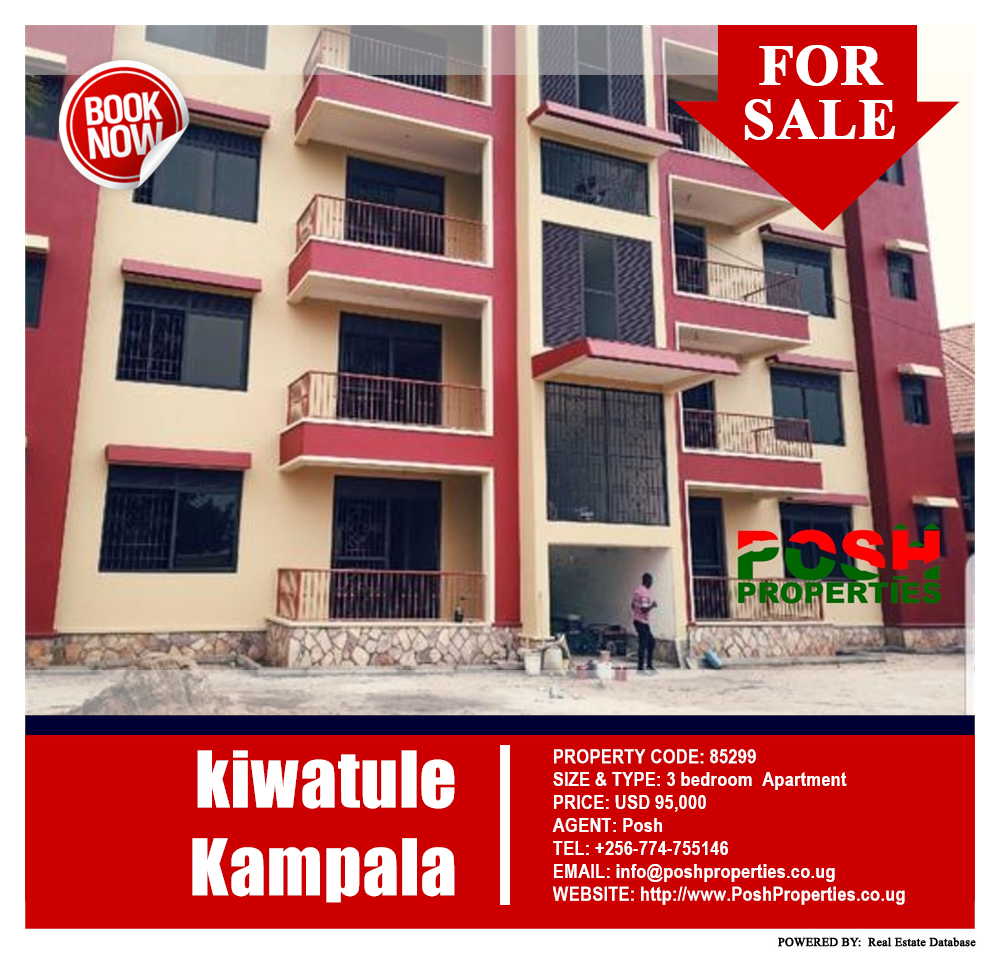 3 bedroom Apartment  for sale in Kiwaatule Kampala Uganda, code: 85299