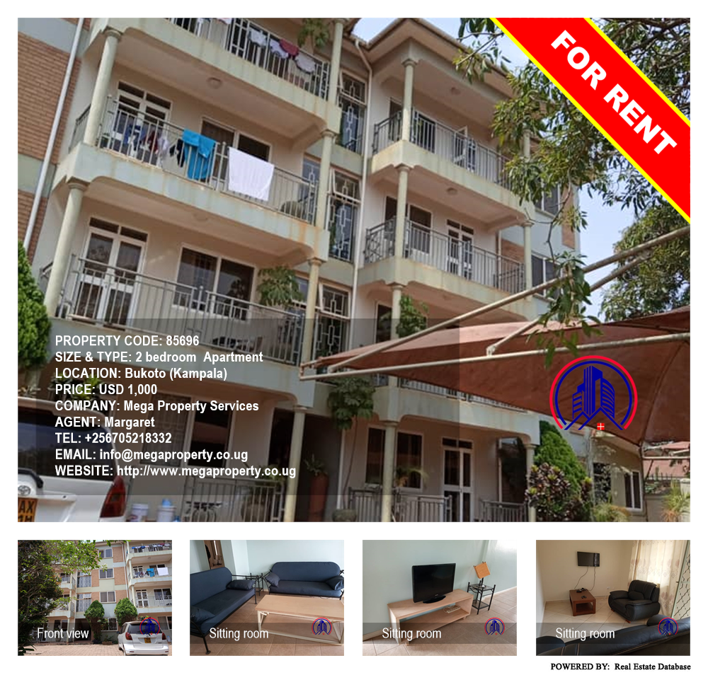 2 bedroom Apartment  for rent in Bukoto Kampala Uganda, code: 85696
