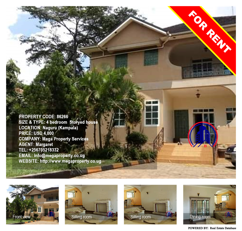 4 bedroom Storeyed house  for rent in Naguru Kampala Uganda, code: 86266