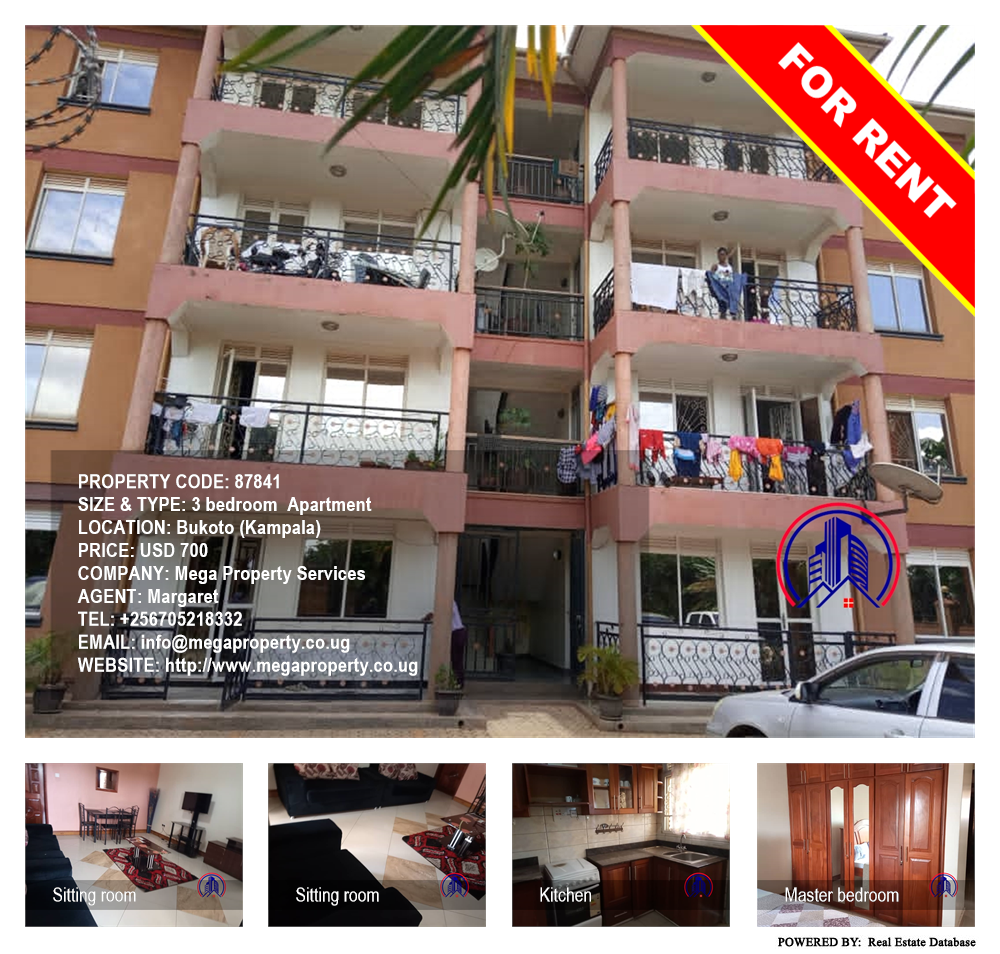 3 bedroom Apartment  for rent in Bukoto Kampala Uganda, code: 87841