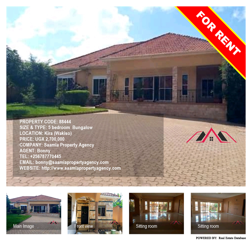 5 bedroom Bungalow  for rent in Kira Wakiso Uganda, code: 88444