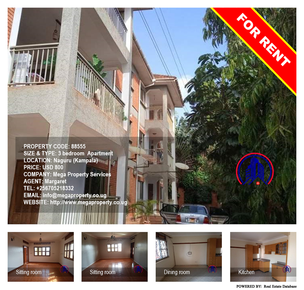 3 bedroom Apartment  for rent in Naguru Kampala Uganda, code: 88555