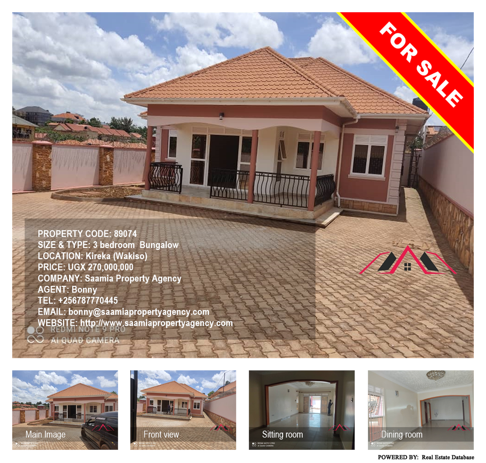 3 bedroom Bungalow  for sale in Kireka Wakiso Uganda, code: 89074