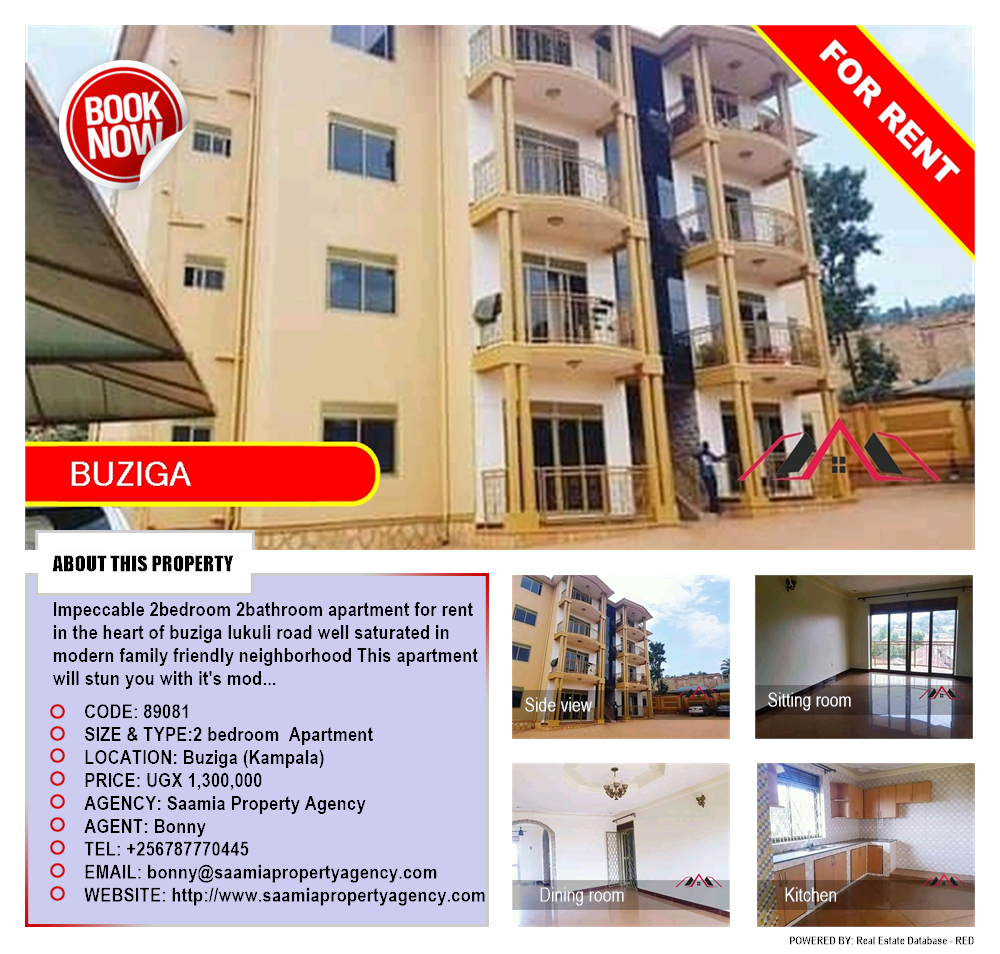 2 bedroom Apartment  for rent in Buziga Kampala Uganda, code: 89081