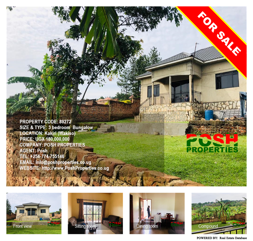 3 bedroom Bungalow  for sale in Kakiri Wakiso Uganda, code: 89272
