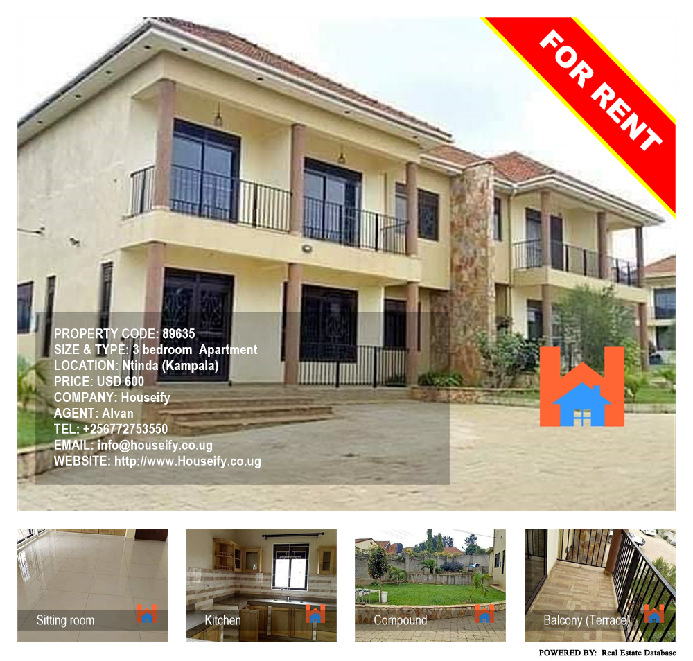 3 bedroom Apartment  for rent in Ntinda Kampala Uganda, code: 89635