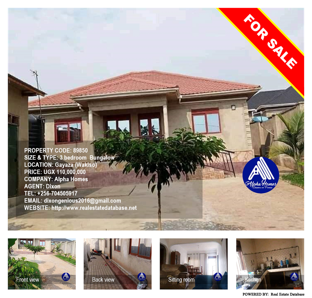 3 bedroom Bungalow  for sale in Gayaza Wakiso Uganda, code: 89850