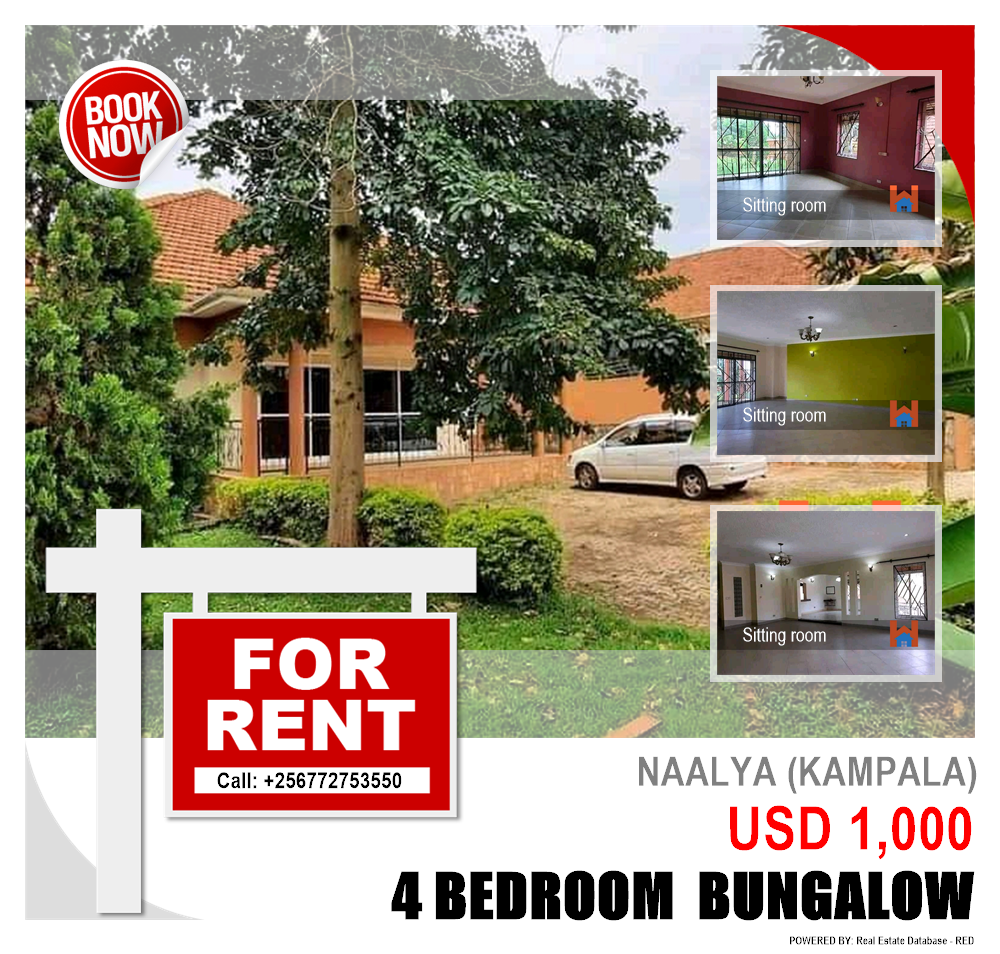 4 bedroom Bungalow  for rent in Naalya Kampala Uganda, code: 90716