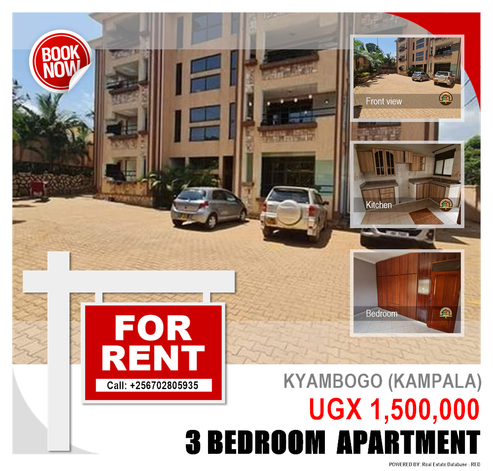 3 bedroom Apartment  for rent in Kyambogo Kampala Uganda, code: 91210
