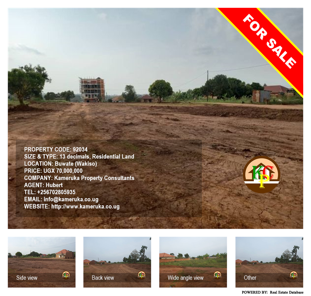 Residential Land  for sale in Buwaate Wakiso Uganda, code: 92034