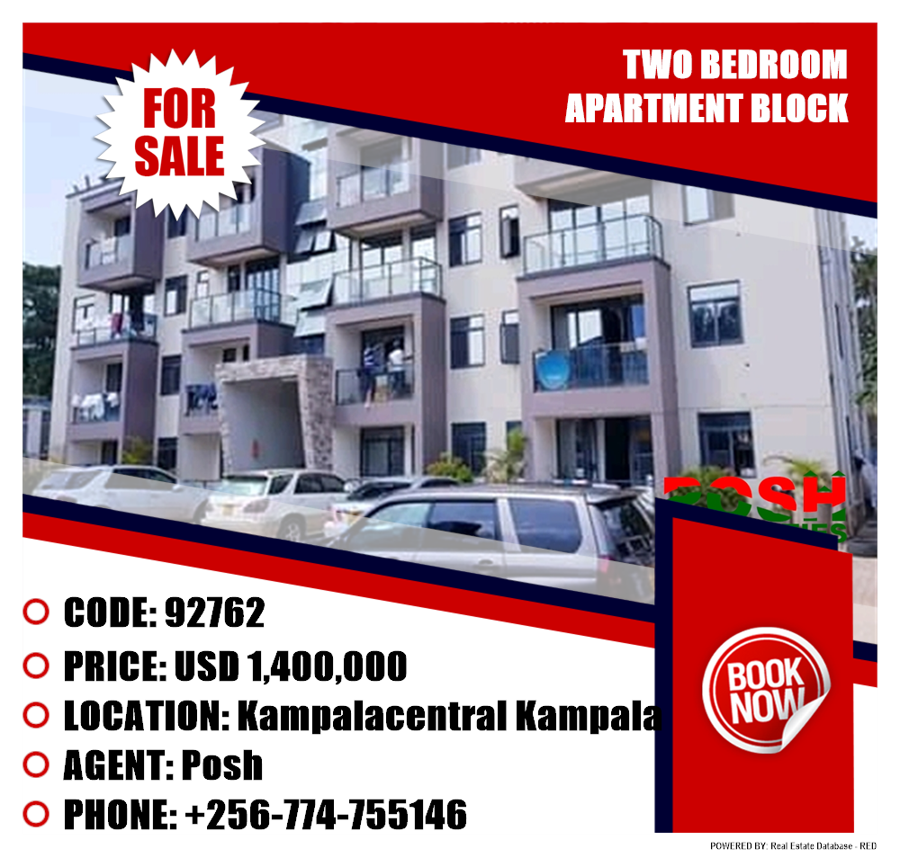 2 bedroom Apartment block  for sale in Kampalacentral Kampala Uganda, code: 92762