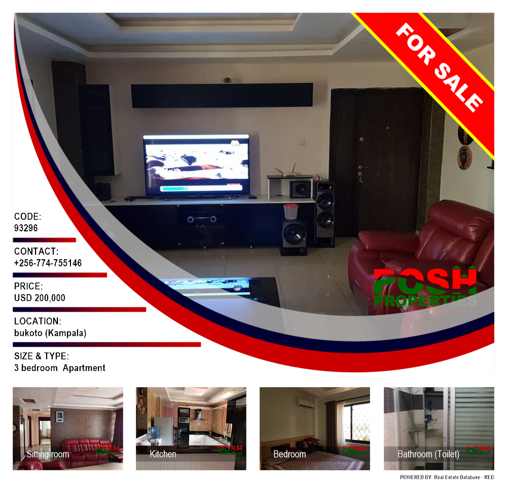 3 bedroom Apartment  for sale in Bukoto Kampala Uganda, code: 93296