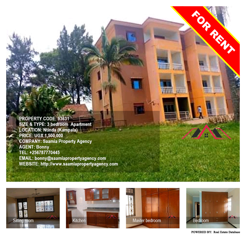 3 bedroom Apartment  for rent in Ntinda Kampala Uganda, code: 93631