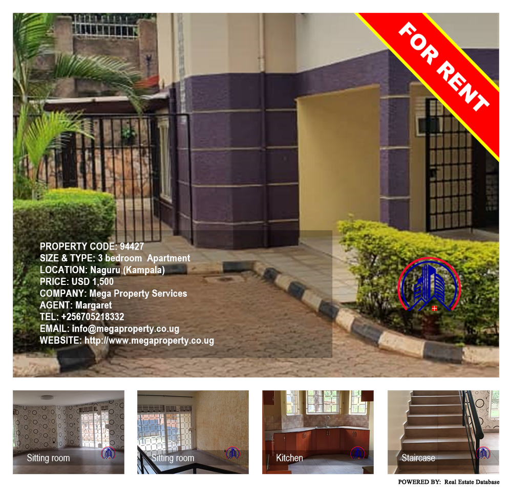 3 bedroom Apartment  for rent in Naguru Kampala Uganda, code: 94427