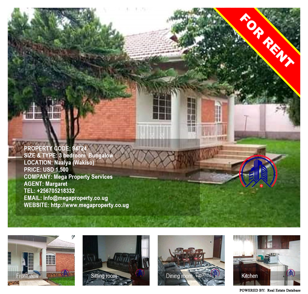 3 bedroom Bungalow  for rent in Naalya Wakiso Uganda, code: 94724