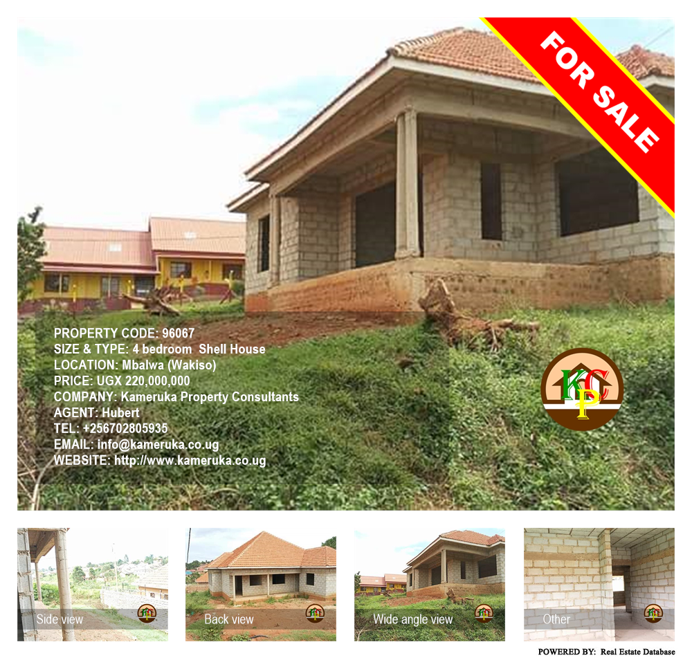 4 bedroom Shell House  for sale in Mbalwa Wakiso Uganda, code: 96067