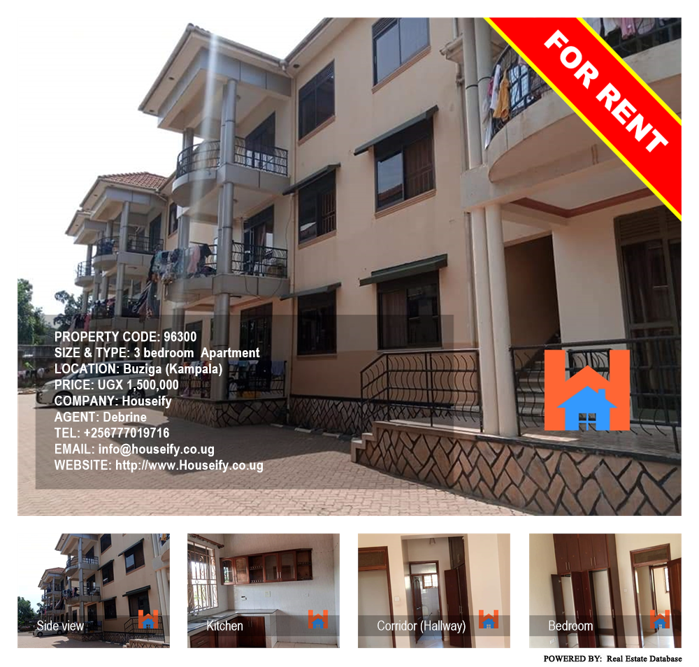 3 bedroom Apartment  for rent in Buziga Kampala Uganda, code: 96300