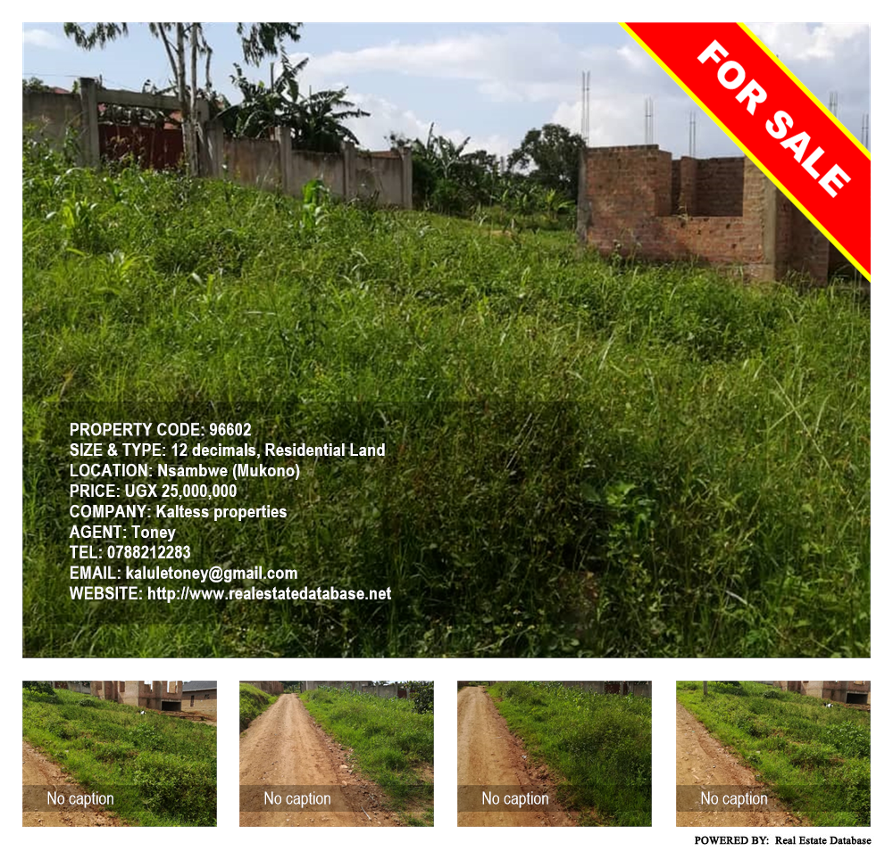 Residential Land  for sale in Nsambwe Mukono Uganda, code: 96602