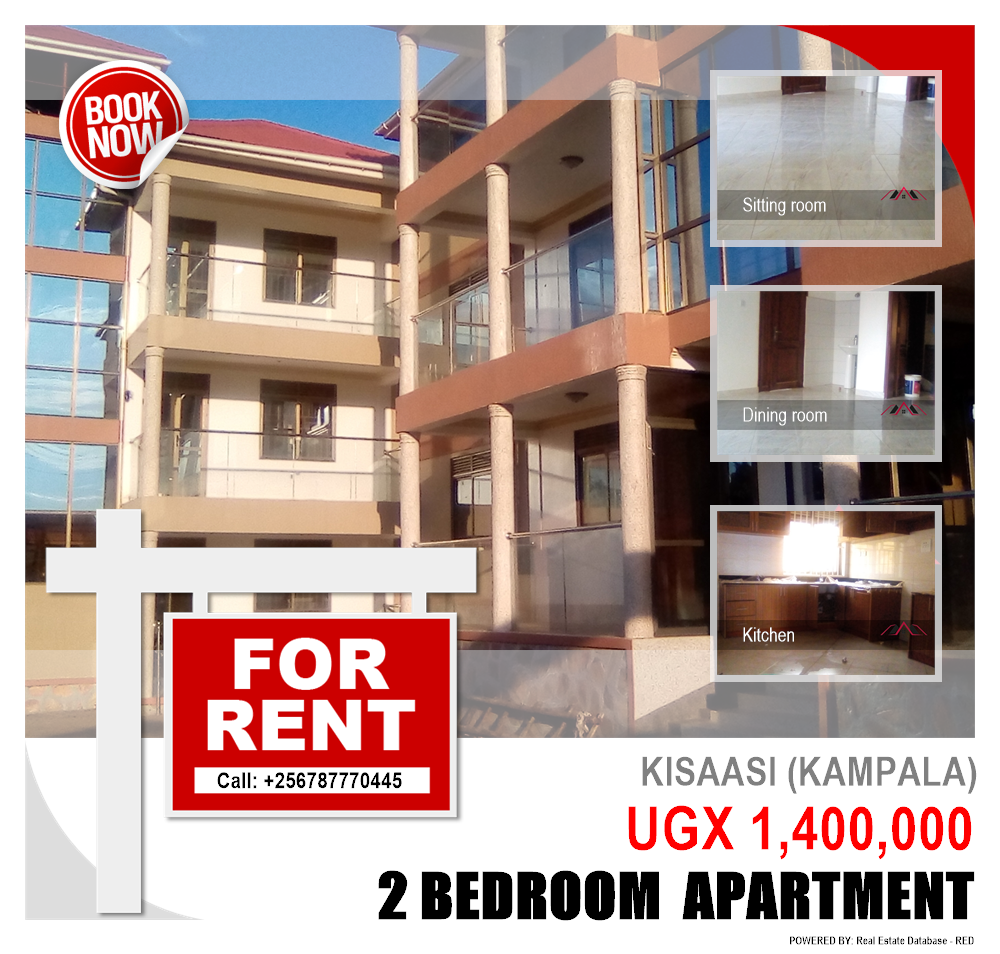 2 bedroom Apartment  for rent in Kisaasi Kampala Uganda, code: 96676