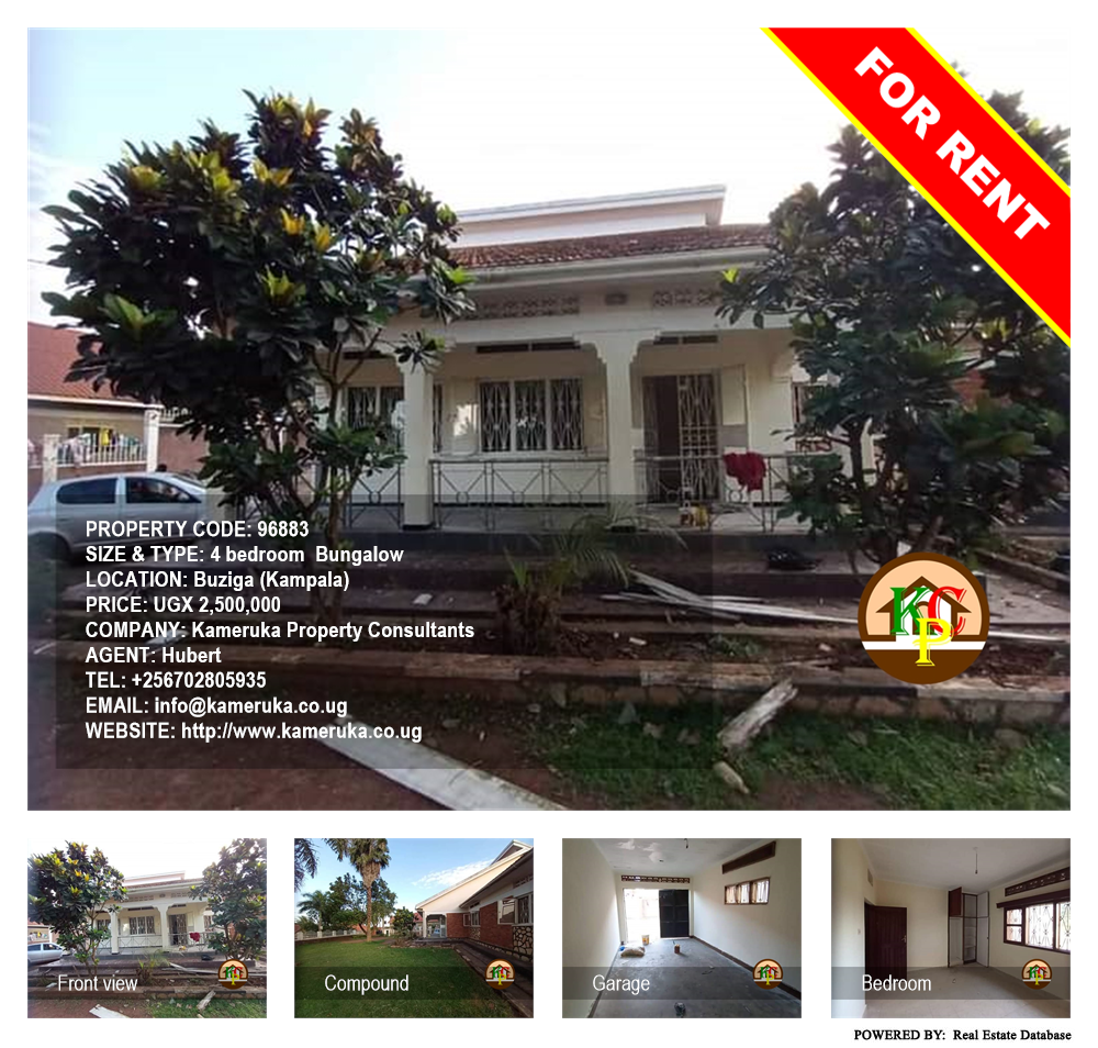 4 bedroom Bungalow  for rent in Buziga Kampala Uganda, code: 96883