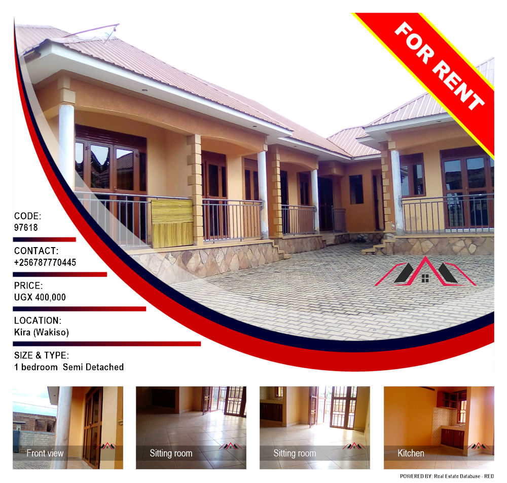 1 bedroom Semi Detached  for rent in Kira Wakiso Uganda, code: 97618