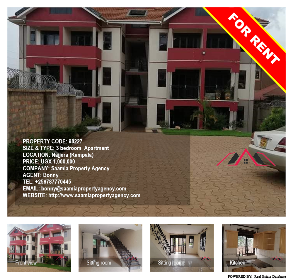 3 bedroom Apartment  for rent in Najjera Kampala Uganda, code: 98227