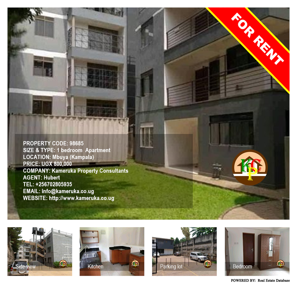 1 bedroom Apartment  for rent in Mbuya Kampala Uganda, code: 98685